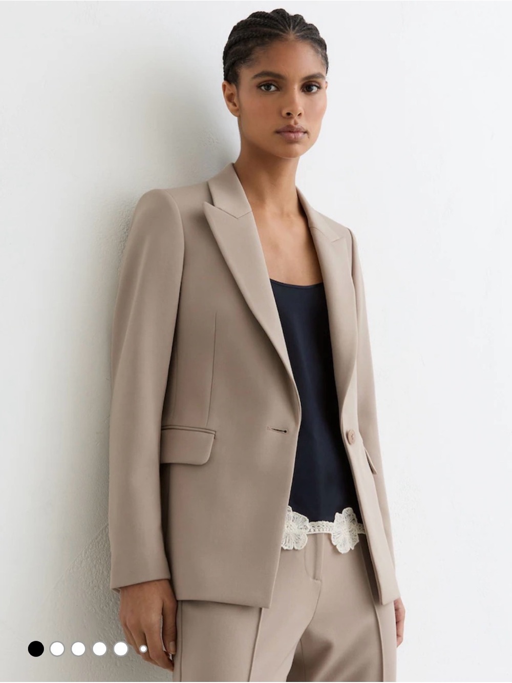 Women's Single-Button Taupe Blazer